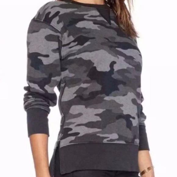 Current/Elliot The Stadium Zip Sweatshirt in Distressed Black Camo size medium - Picture 3 of 11